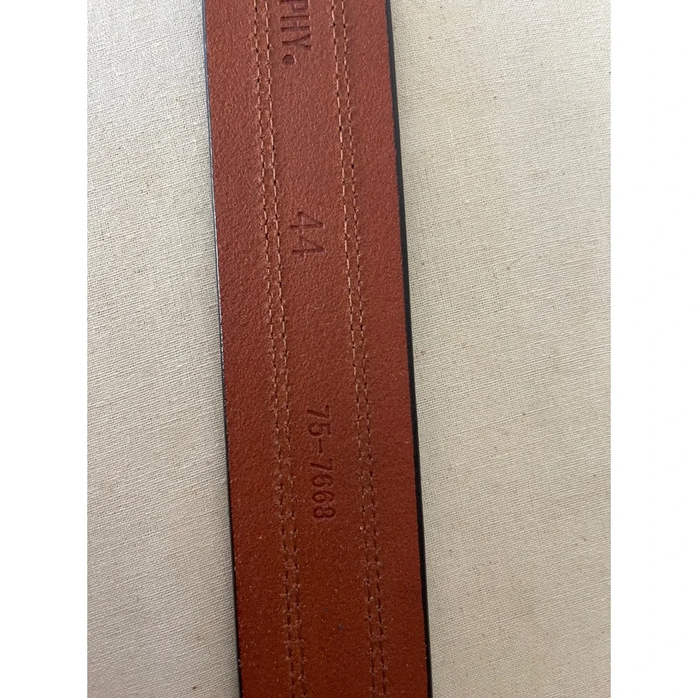 Johnston & Murphy Mens Leather Belt 44 Brown Suede Overlay Contrast Stitch Casua